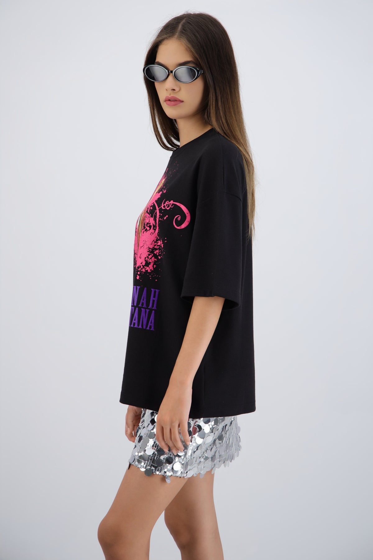 Playera hannah montana desgaste NEGRO