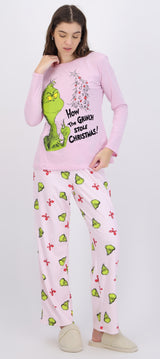 Pijama manga larga grinch arbol