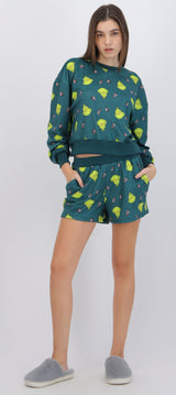 Pijama short sudadera full print grinch