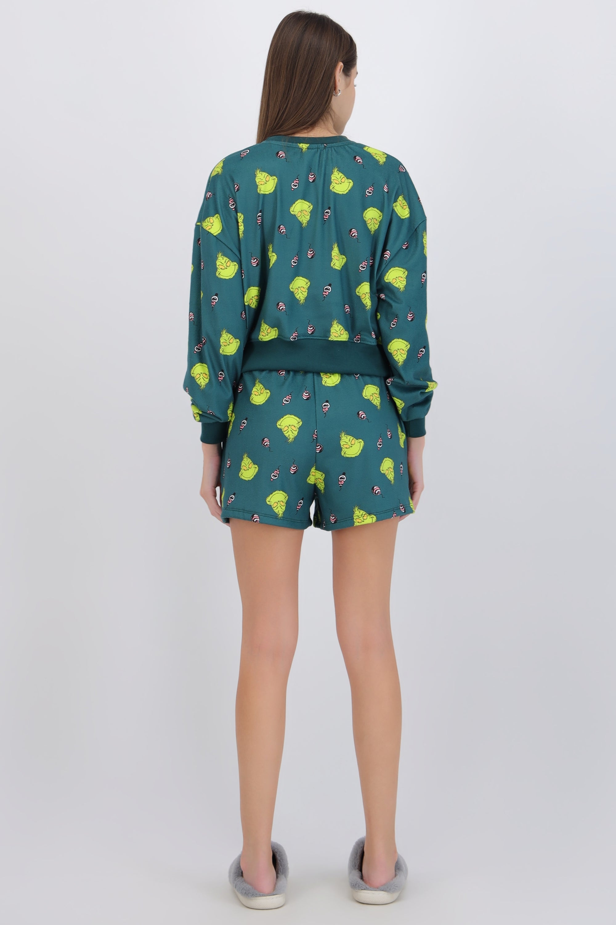 Pijama short sudadera full print grinch