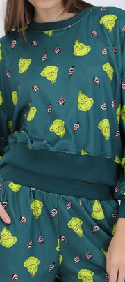 Pijama short sudadera full print grinch