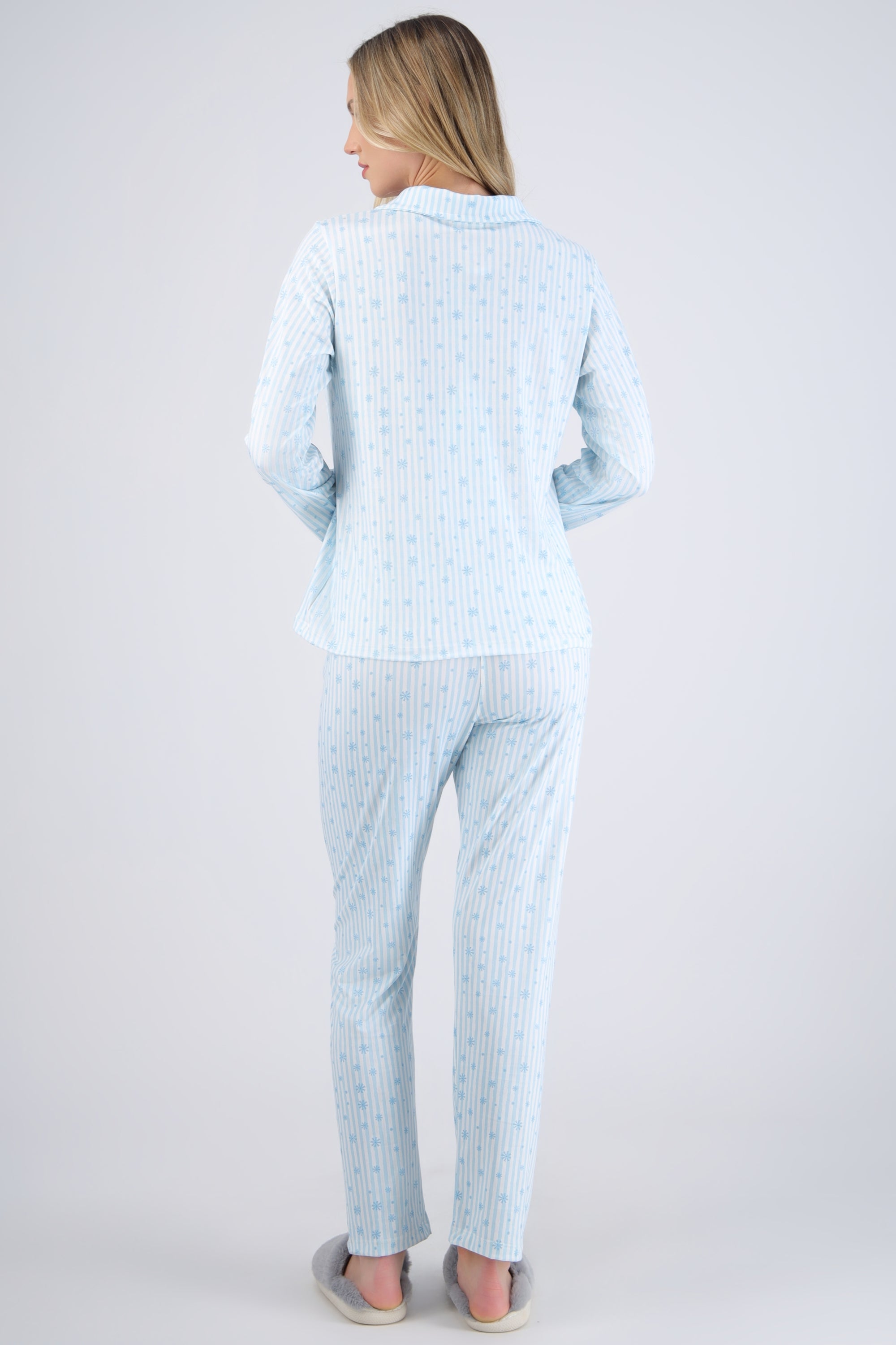 Pijama rayas estampado navideño