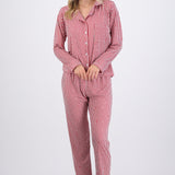 Pijama rayas estampado navideño