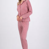 Pijama rayas estampado navideño