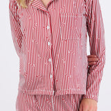 Pijama rayas estampado navideño