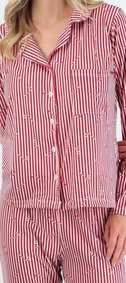Pijama rayas estampado navideño