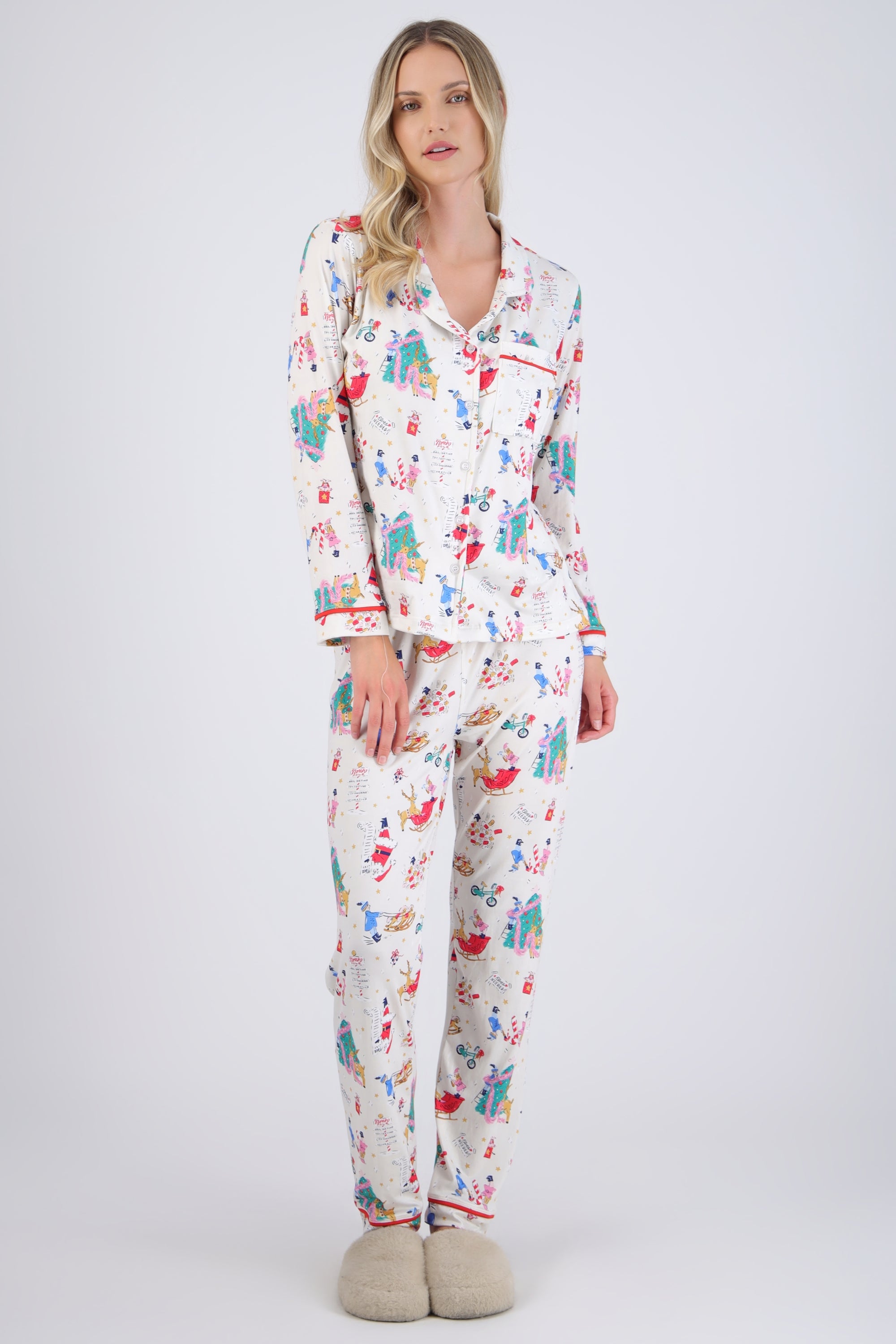 Pijama estampado navideño