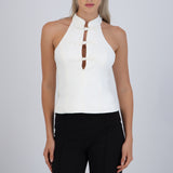 Top halter detalle botones tipo chino
