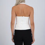 Top halter detalle botones tipo chino