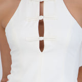 Top halter detalle botones tipo chino