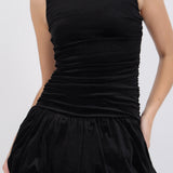 Vestido vlevet detalle frunce globo