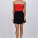 Falda mini doble olán tejida