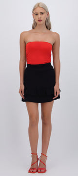 Falda mini doble olán tejida