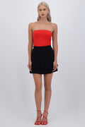Falda mini doble olán tejida