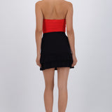 Falda mini doble olán tejida