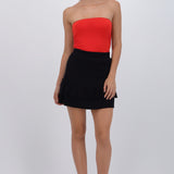 Falda mini doble olán tejida