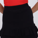 Falda mini doble olán tejida