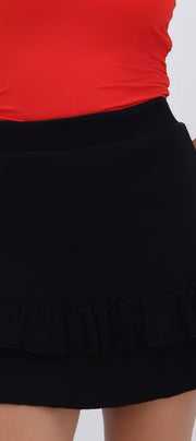 Falda mini doble olán tejida