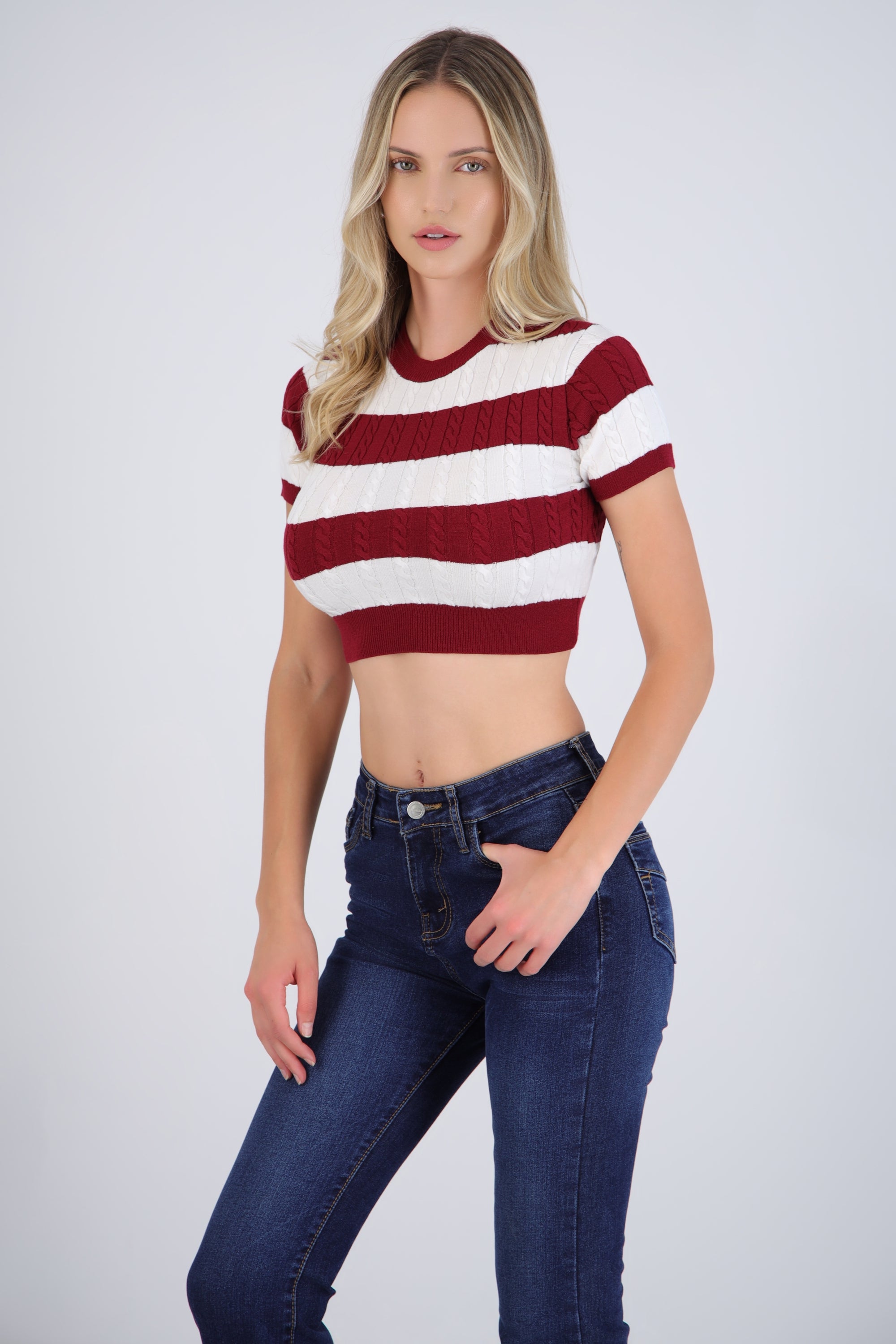 Top líneas detalle trenza