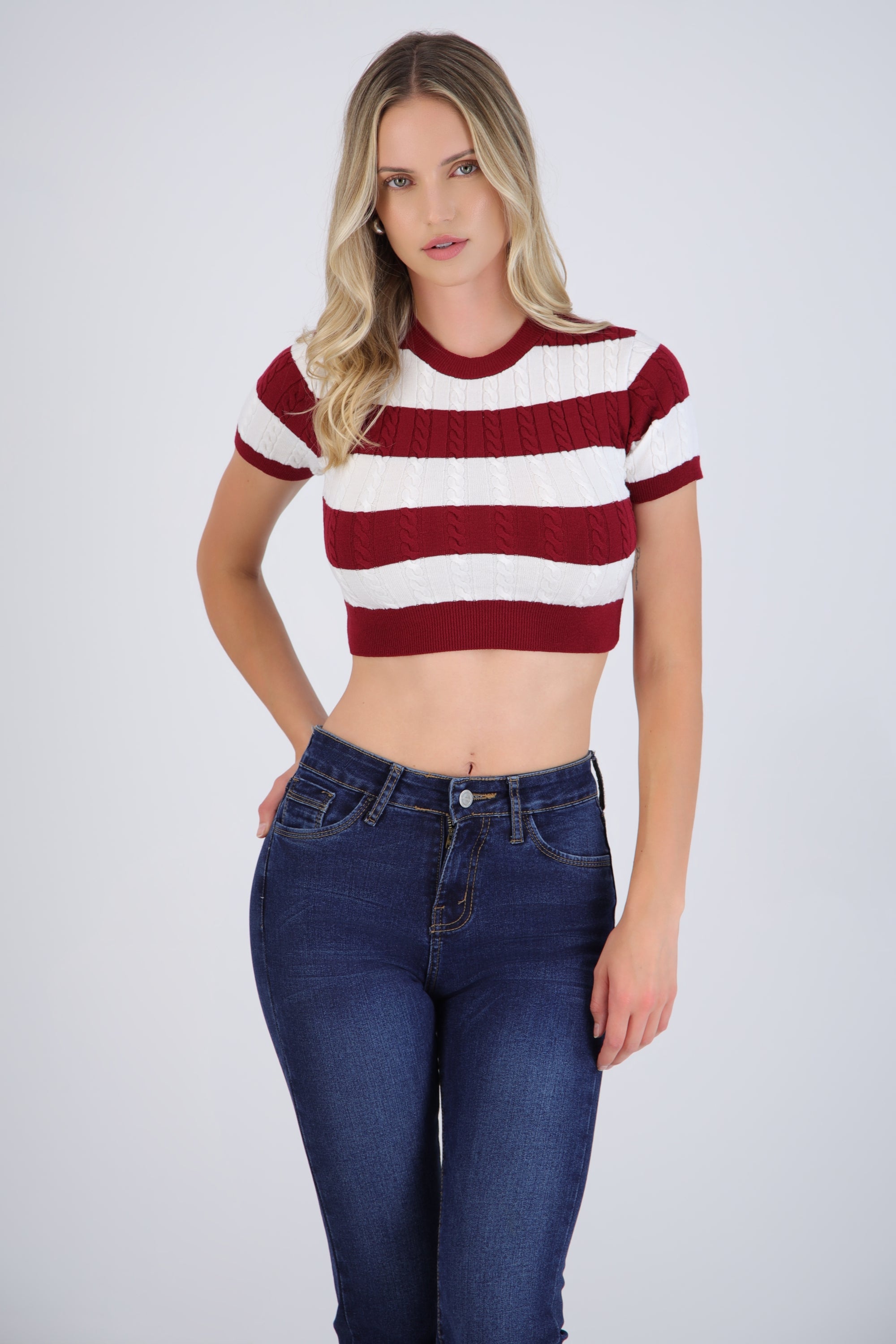 Top líneas detalle trenza