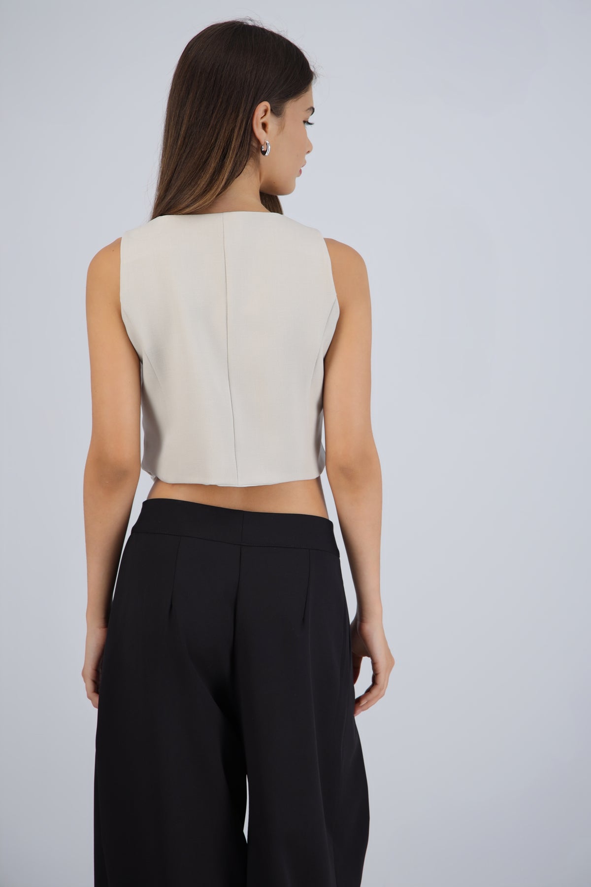 Chaleco cruzado bolsas BEIGE