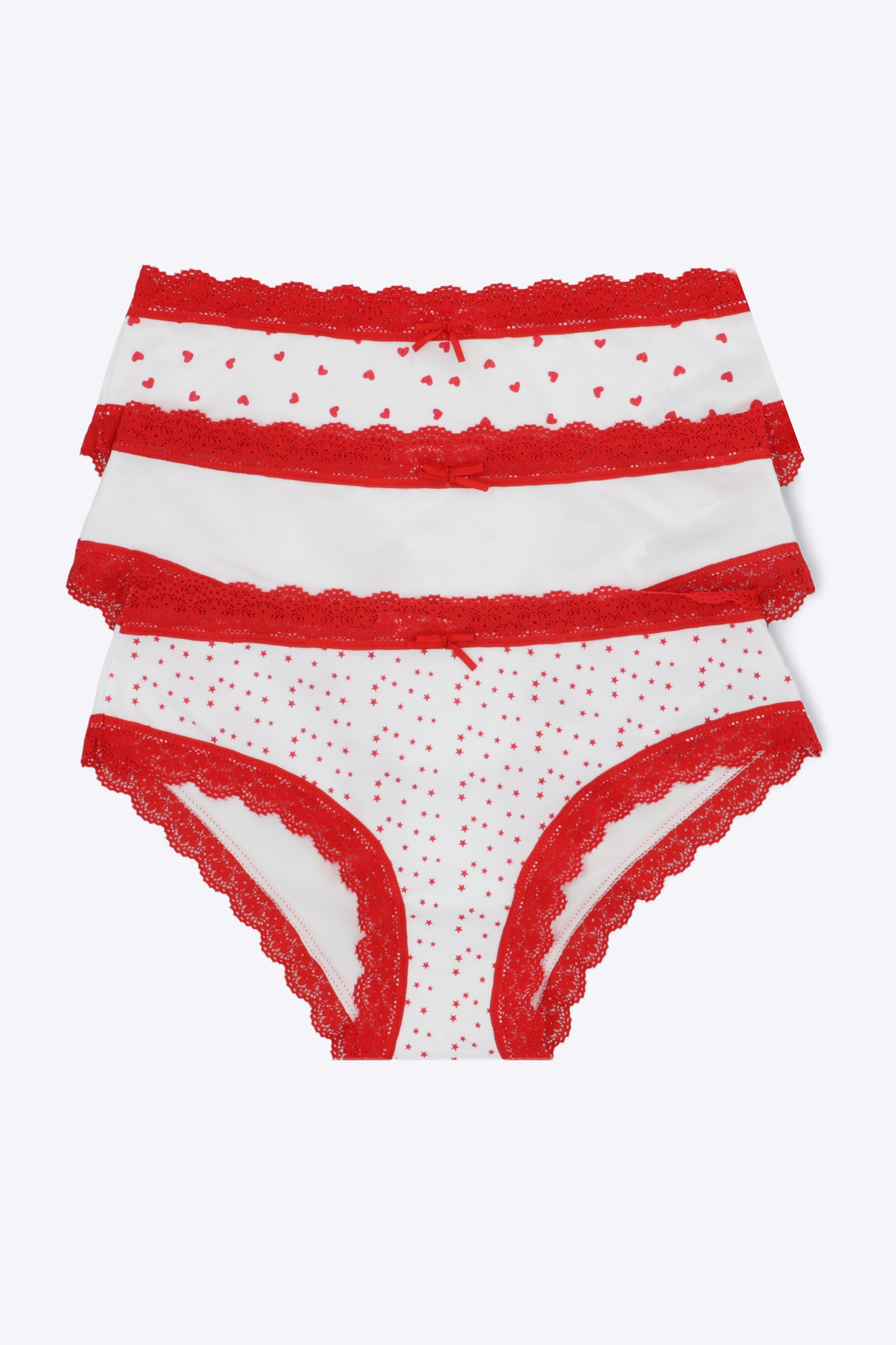 Tripack bikini figuras contraste ROJO COMBO