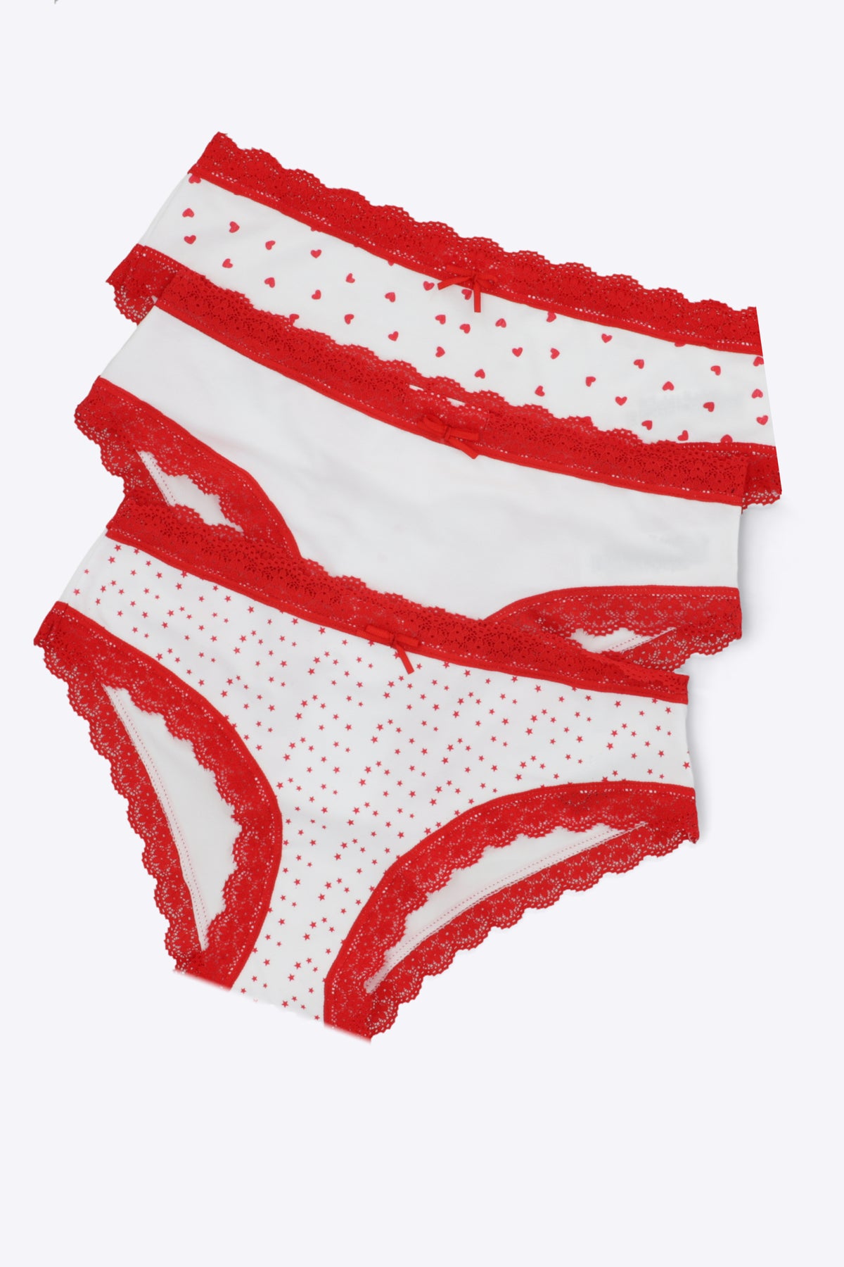 Tripack bikini figuras contraste ROJO COMBO