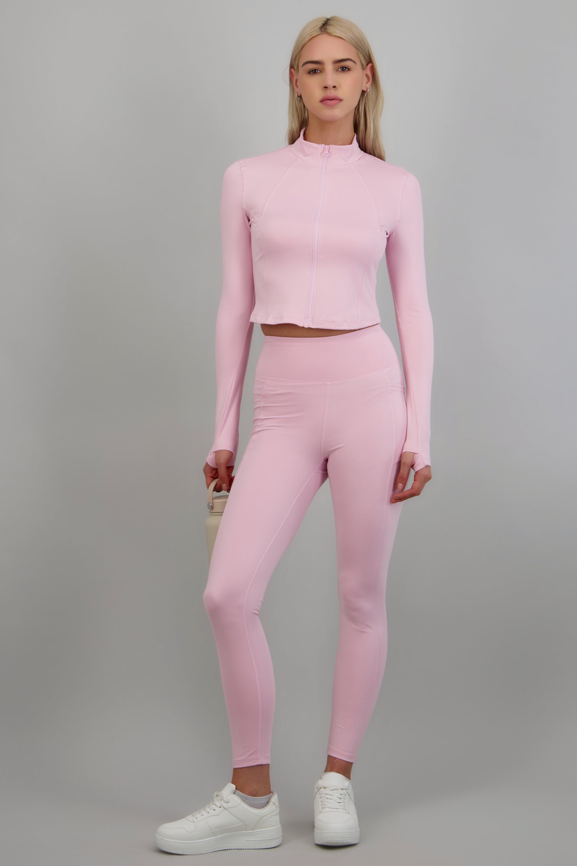 Leggings liso con bolsas ROSA PASTEL
