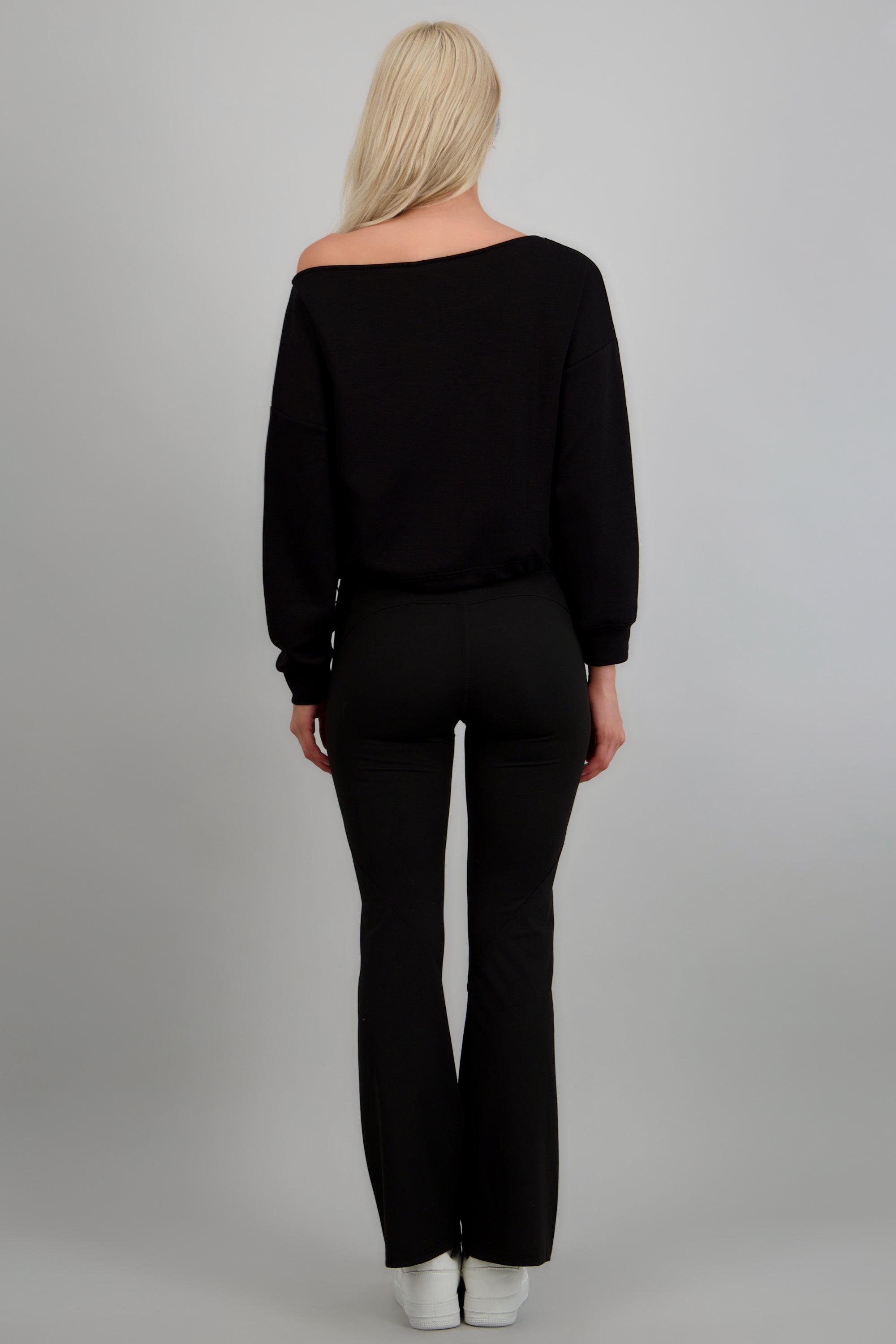 Leggings flare liso NEGRO
