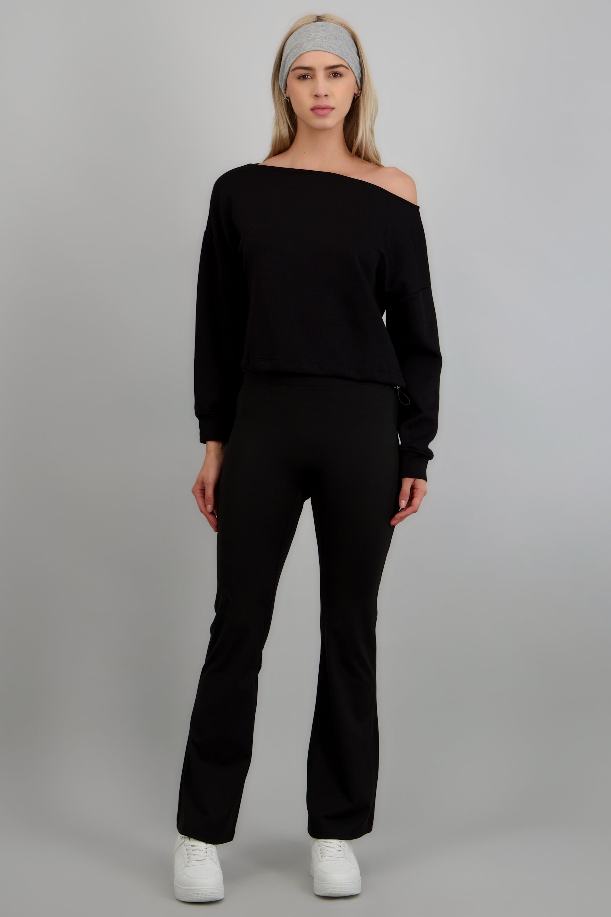 Leggings flare liso NEGRO