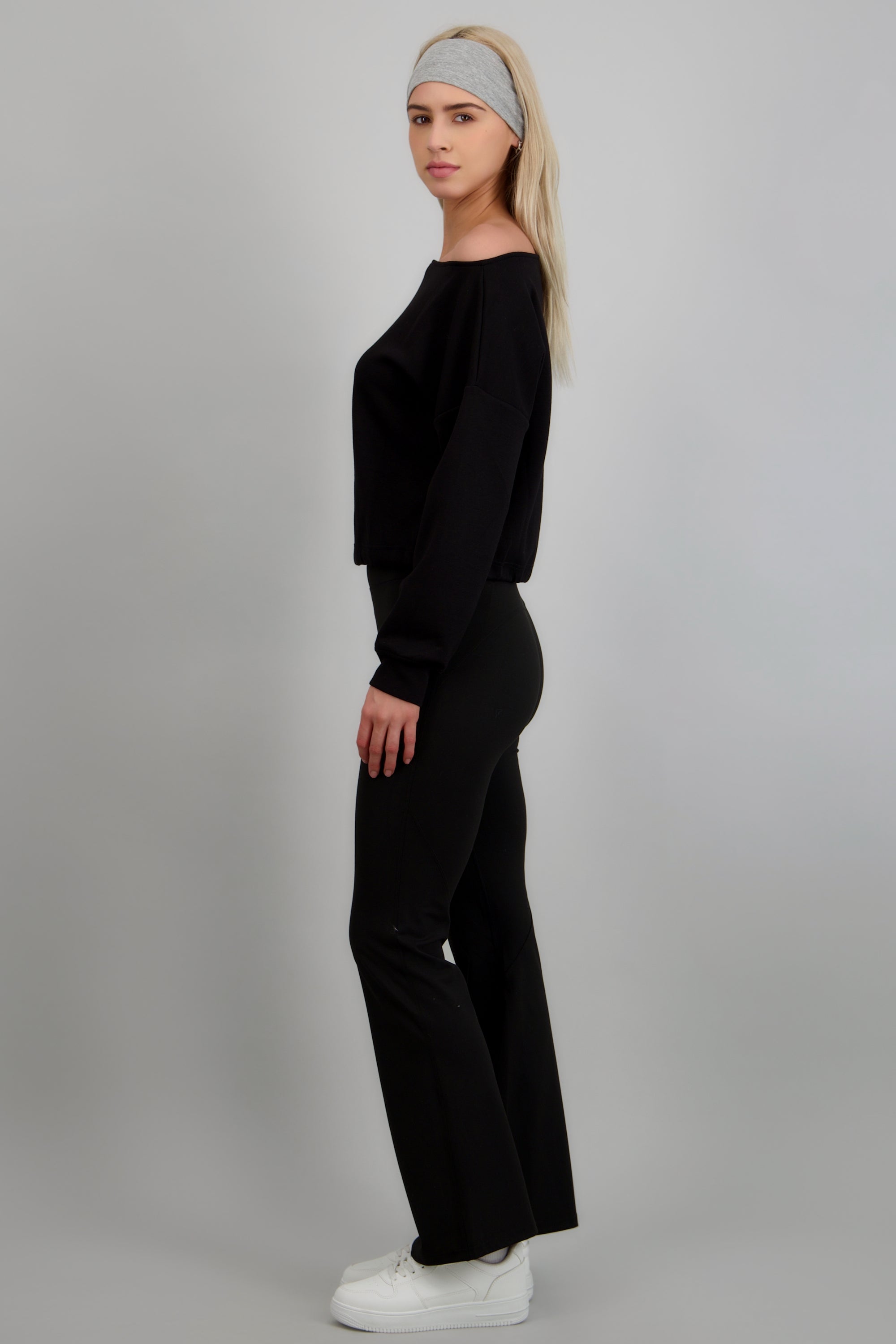 Leggings flare liso NEGRO