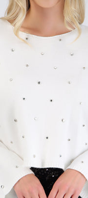 Suéter tejido con studs