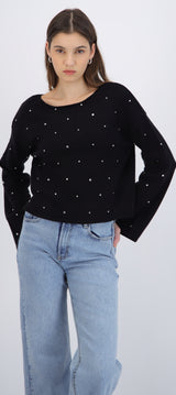 Suéter tejido con studs