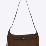 Bolsa baguette hebilla suede