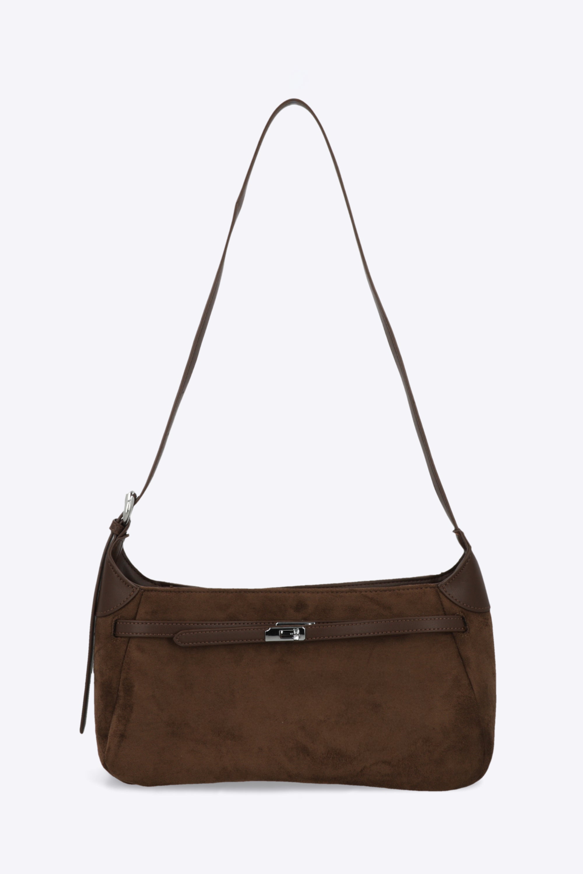 Bolsa baguette hebilla suede