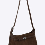 Bolsa baguette hebilla suede
