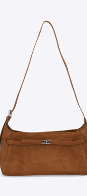 Bolsa baguette hebilla suede