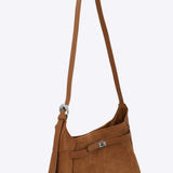 Bolsa baguette hebilla suede