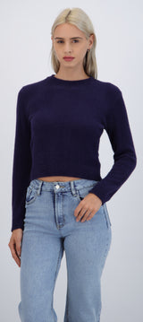 Suéter crop peluche