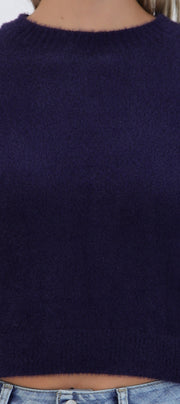 Suéter crop peluche