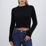 Suéter crop peluche