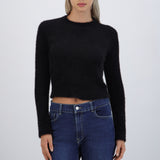 Suéter crop peluche