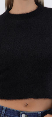 Suéter crop peluche