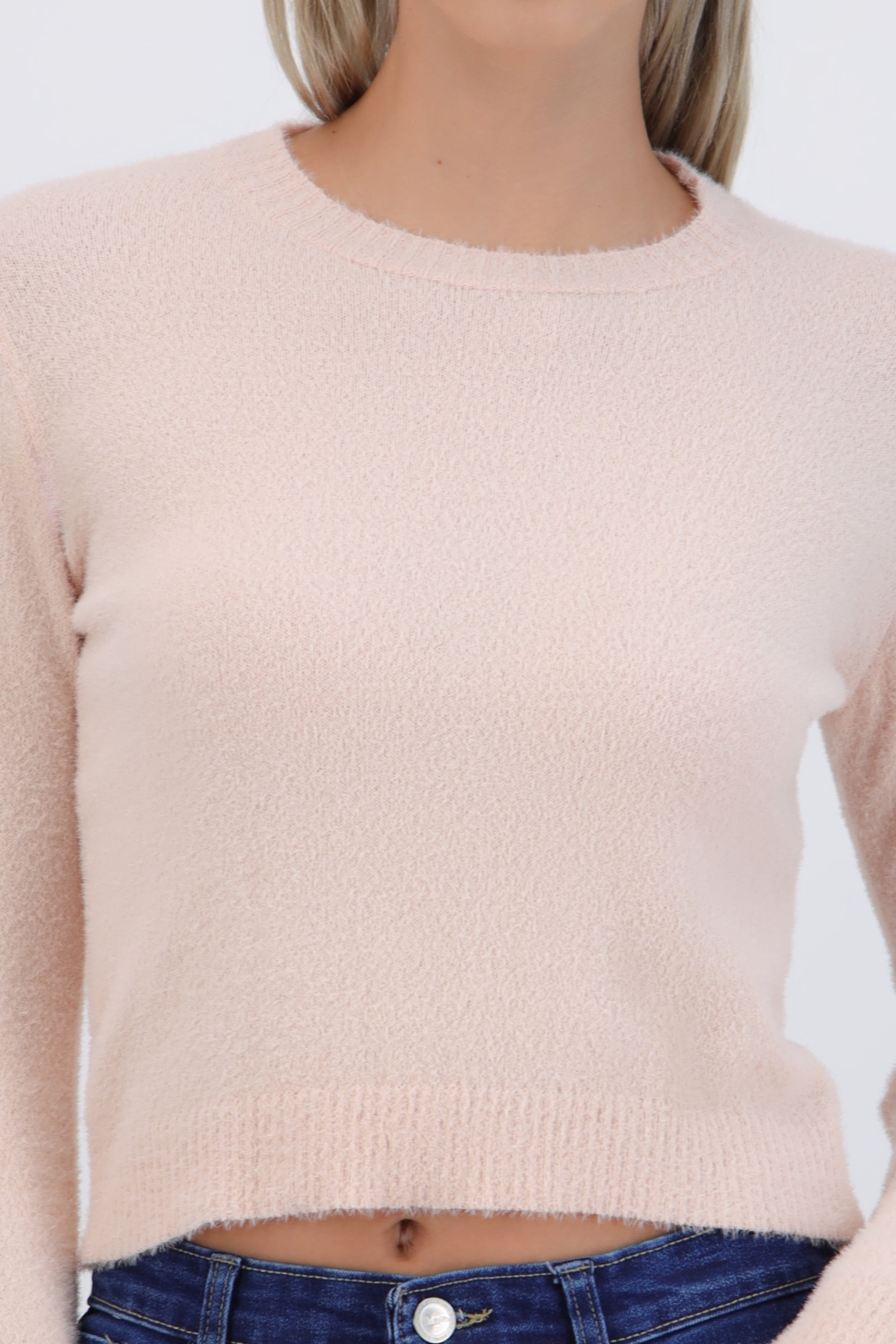 Suéter crop peluche