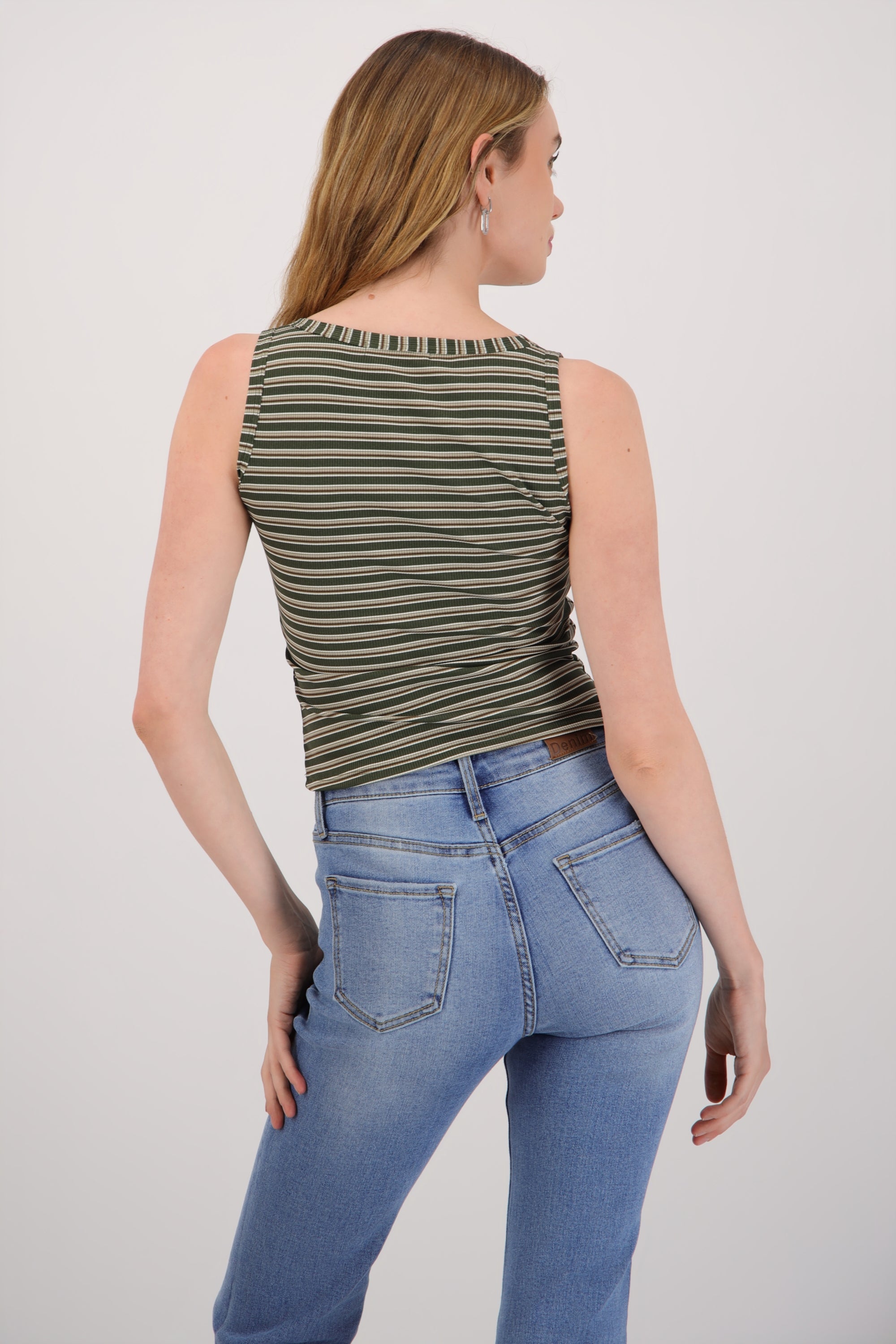 Top tirantes rayado VERDE COMBO