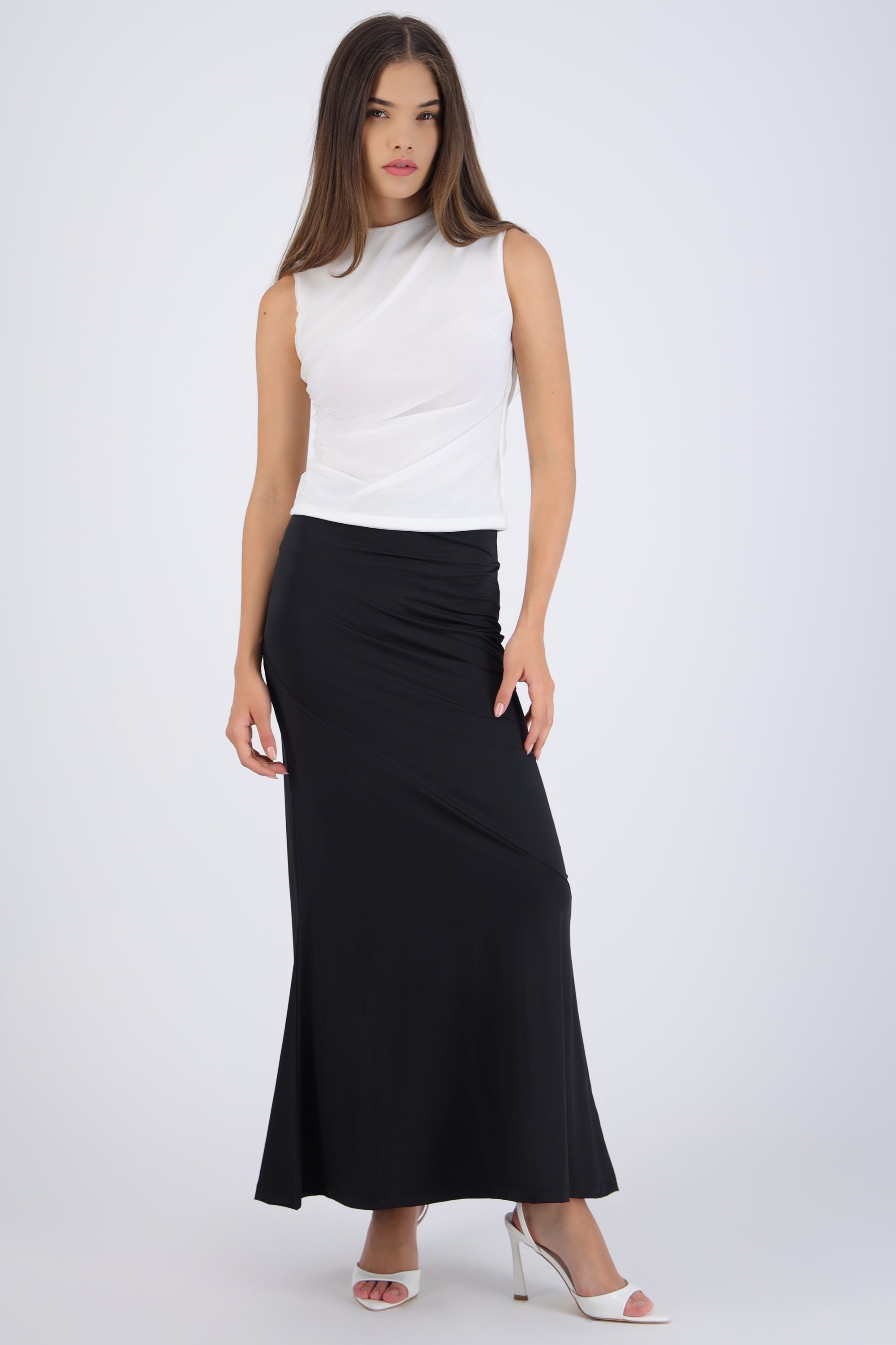 Maxi falda bodycon NEGRO