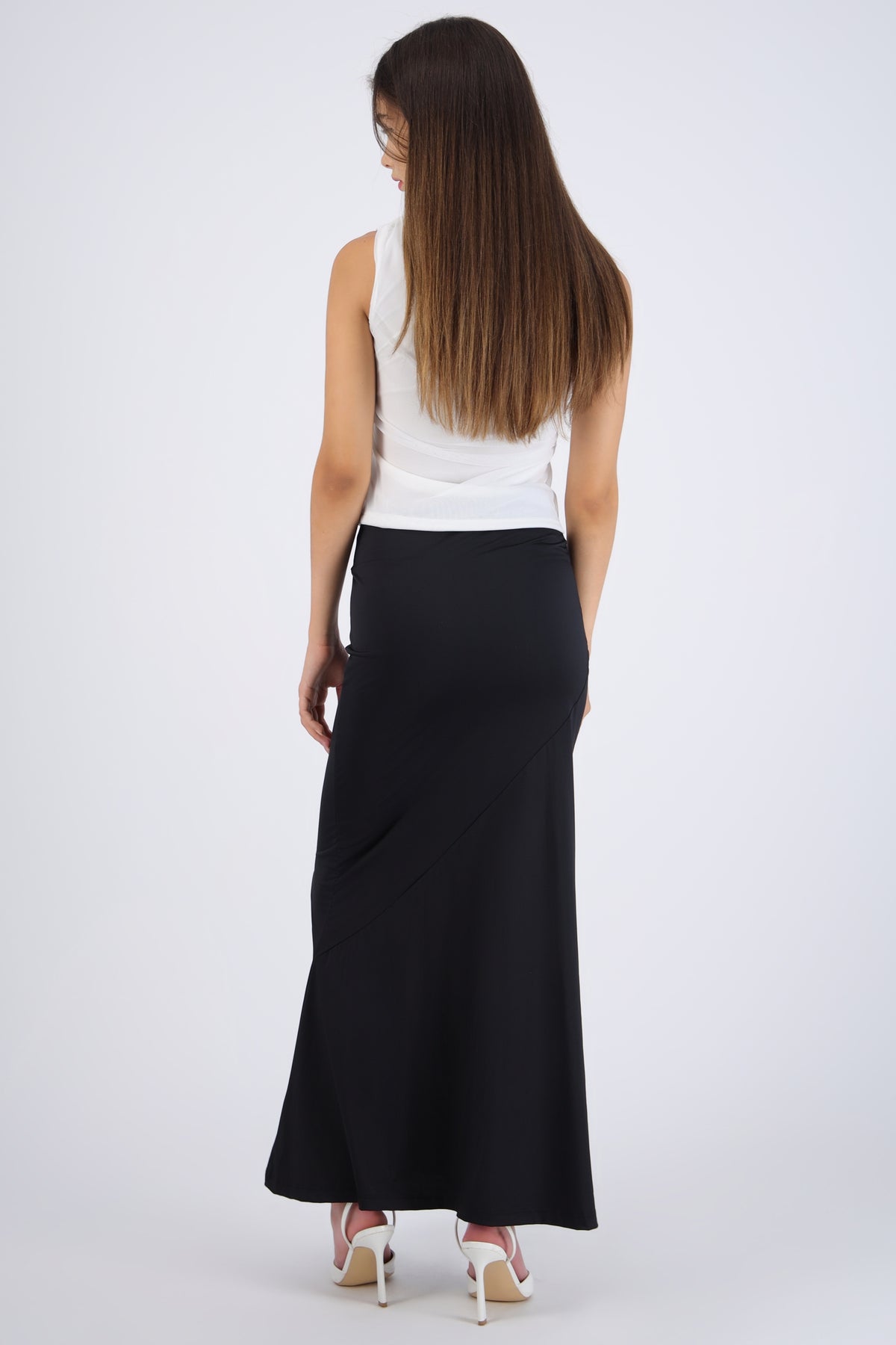 Maxi falda bodycon NEGRO