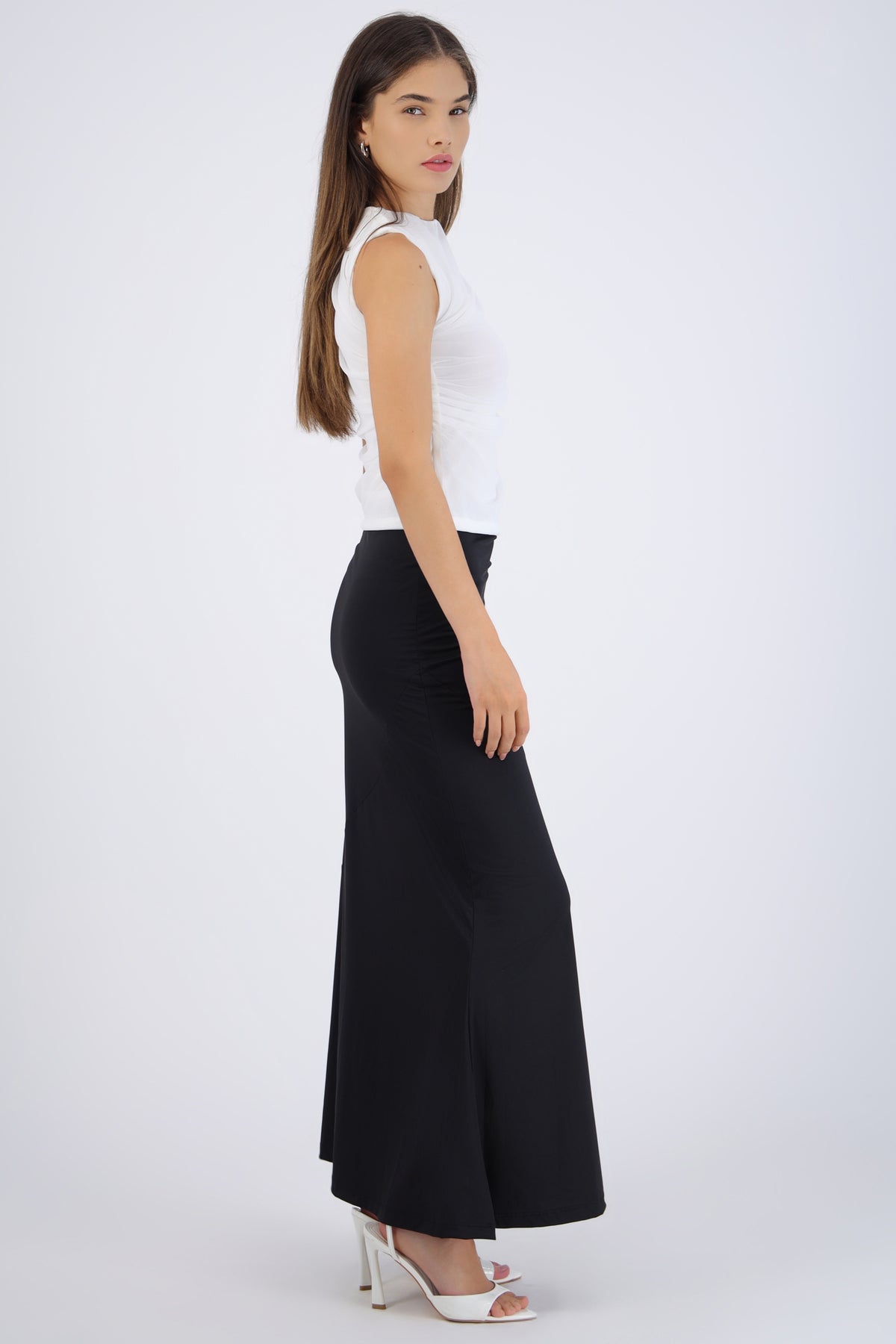 Maxi falda bodycon NEGRO