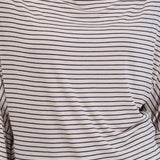 Blusa manga larga escote drapeado rayas