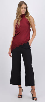 Pantalón cropped cintura alta